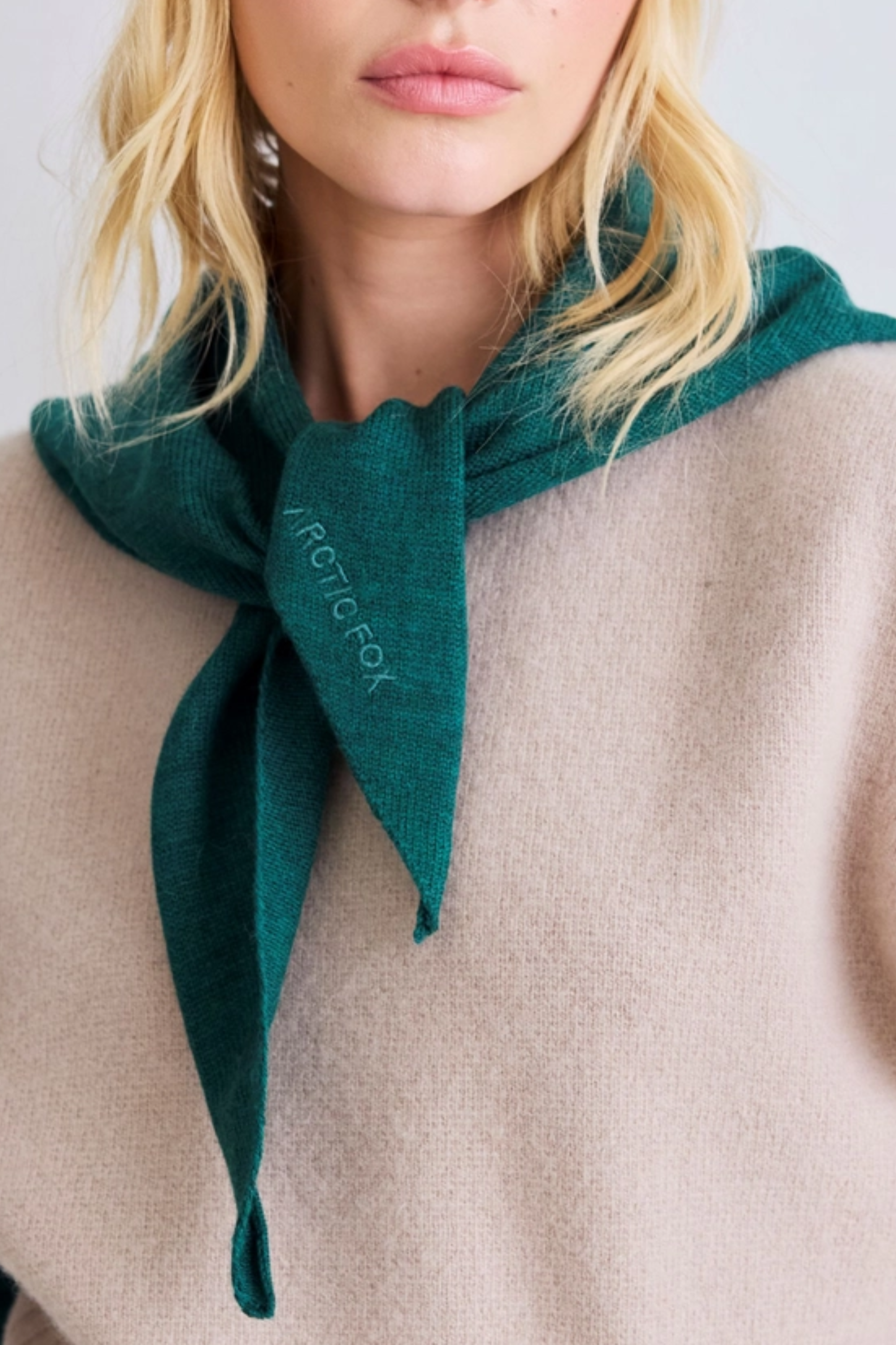 Merino Wool Triangle Scarf - Alpine Fern