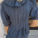 Clover Ruffle Top - Blueberry