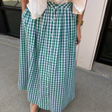 Scottie Gingham Maxi Skirt - Green
