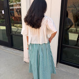 Scottie Gingham Maxi Skirt - Green