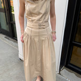 Bailey Buckle Midi Dress - Taupe/Black
