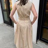 Bailey Buckle Midi Dress - Taupe/Black