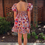 Anna Kate Mini Dress - Cream/Rust